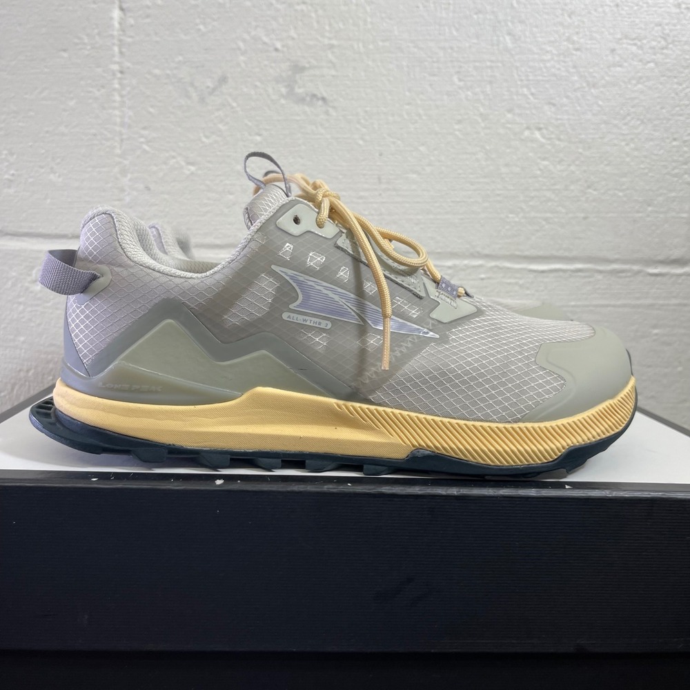 Altra Lone Peak ALL-WTHR 2 AL0A7R7I280 Gray Yellow Trail Running Shoes Womens 8